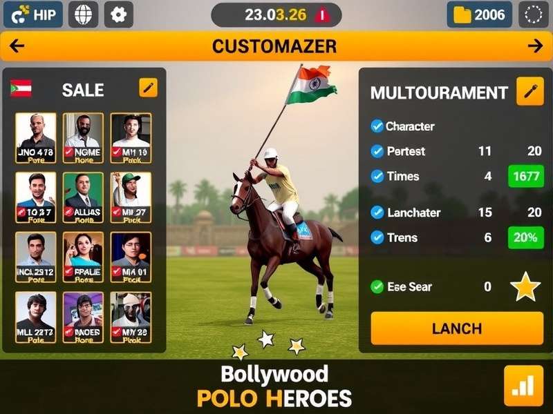 Bollywood Polo Heroes character customization screen